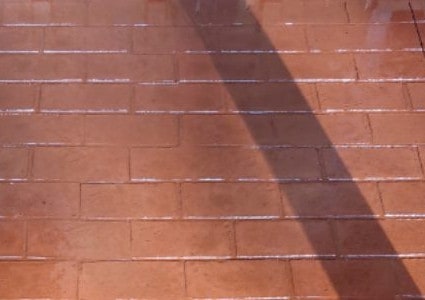 Stamped Concrete in Red Brick Pattern