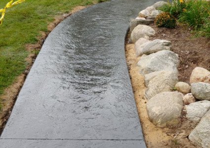 Stamped & Colored Concrete Sidewalk