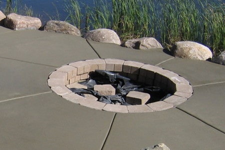 Concrete Patio with Fire Pit